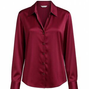 Ann Taylor 100% Silk Button-Down Blouse